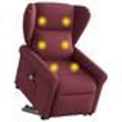 vidaXL Fauteuil inclinable de massage électrique Rouge bordeaux Tissu