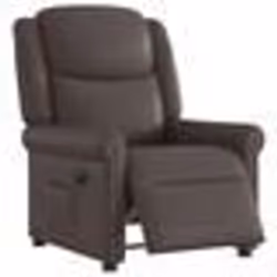 vidaXL Fauteuil inclinable électrique Marron brillant Similicuir