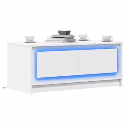 vidaXL Table basse avec lumières LED blanc bois d'ingénierie