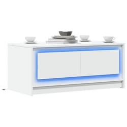 vidaXL Table basse avec lumières LED blanc bois d'ingénierie