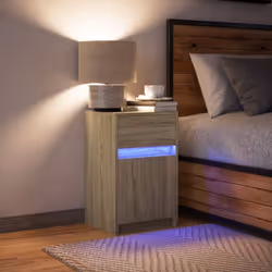 VidaXL 852002 Table de nuit et table de chevet Chêne - Vue supplémentaire 4