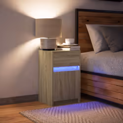VidaXL 852003 Table de nuit et table de chevet Chêne - Vue supplémentaire 4