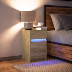 VidaXL 852014 Table de nuit et table de chevet Chêne - Vue supplémentaire 5