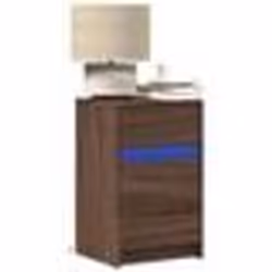 vidaXL Armoire de chevet et lumières LED chêne marron bois ingénierie