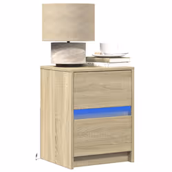 VidaXL 852037 Table de nuit et table de chevet Chêne - Vue supplémentaire 2