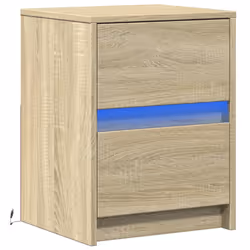 VidaXL 852037 Table de nuit et table de chevet Chêne - Vue supplémentaire 3