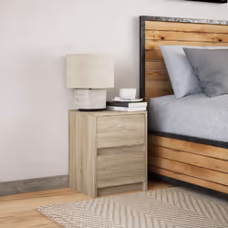 VidaXL 852037 Table de nuit et table de chevet Chêne - Vue supplémentaire 4