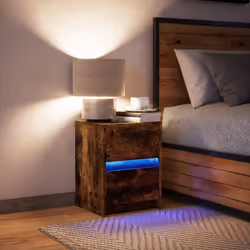 VidaXL 852042 Table de nuit et table de chevet Chêne - Vue supplémentaire 5