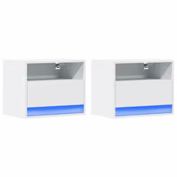 VidaXL 852062 Table de nuit et table de chevet Blanc