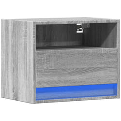Vidaxl - Table de chevet murale avec lumières led sonoma gris