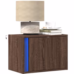 Améliorez votre chambre à coucher avec cette table de chevet murale dotée d'un éclairage LED ! Elle s'intègre facilement à to ...