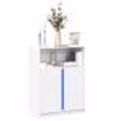 vidaXL Buffet avec LED blanc 77x34x100 cm bois dingénierie meuble de rangement meuble de rangement cuisine meuble de 852145