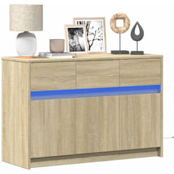 Vidaxl - Meuble tv avec led chêne sonoma 91x34x61 cm bois d'ingénierie