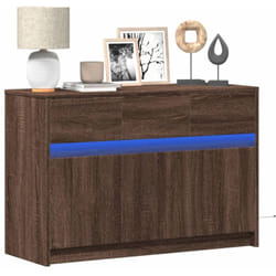 Meuble Tv Avec Led Chêne Marron 91x34x61 Cm Bois D'Ingénierie Vidaxl