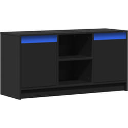Vidaxl - Meuble tv avec led noir 100x34x50 cm bois d'ingénierie