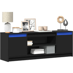 vidaXL Meuble TV avec LED noir 139,5x34x50 cm bois d'ingénierie