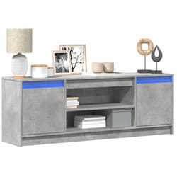 Meuble tv avec led gris béton 139,5x34x50 cm bois d'ingénierie - Vidaxl