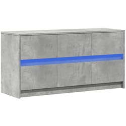 Vidaxl - Meuble tv avec led gris béton 100x34x50 cm bois d'ingénierie
