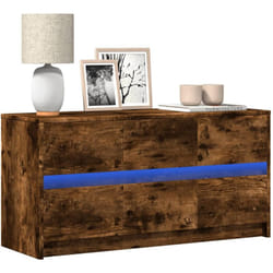 Vidaxl - Meuble Tv Avec Led Chêne Fumé 100x34x50 Cm Bois D'Ingénierie