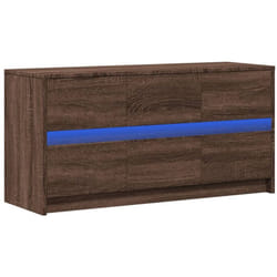 Meuble tv avec led chêne marron 100x34x50 cm bois d'ingénierie Vidaxl