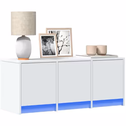 Avec un design à la fois tendance et pratique, ce meuble TV avec éclairage LED deviendra certainement un point central de vot ...