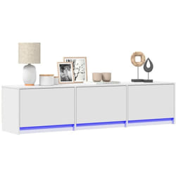vidaXL Meuble TV avec LED blanc 165x34x40 cm bois d'ingénierie
