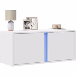 Cette armoire TV murale est la solution parfaite pour votre espace de vie afin de maximiser l'espace et de garder les surface ...