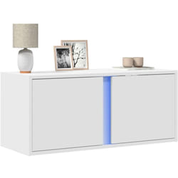 Vidaxl - Meuble tv mural avec lumières led blanc 80x31x35 cm