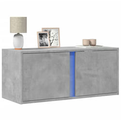 Vidaxl - Meuble tv mural avec lumières led gris béton 80x31x35 cm