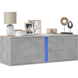 Meuble TV mural avec lumières LED gris béton 100x31x35 cm vidaXL