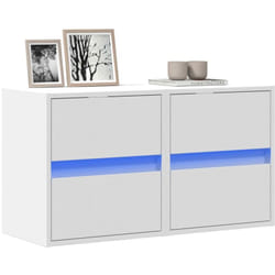 Meubles Tv Muraux Avec Lumières Led 2 Pcs Blanc 41x31x45 Cm - Vidaxl