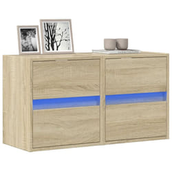 Vidaxl - Meubles Tv Muraux Lumières Led 2 Pcs Chêne Sonoma 41x31x45 Cm