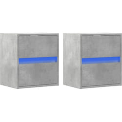 Meubles Tv Muraux Et Lumières Led 2 Pcs Gris Béton 41x31x45 Cm Vidaxl