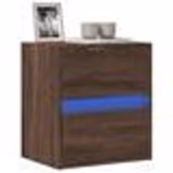 vidaXL Meuble TV mural avec lumières LED chêne marron 41x31x45 cm meuble TV suspendu au mur unité TV flottante support TV 852 ...