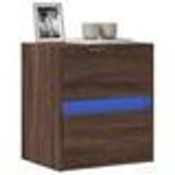 vidaXL Meuble TV mural avec lumières LED chêne marron 41x31x45 cm meuble TV suspendu au mur unité TV flottante support TV 852283