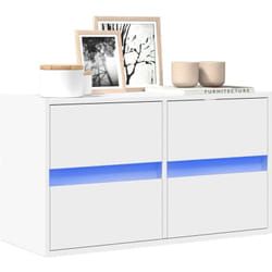 vidaXL Meuble TV mural avec lumières LED blanc 80x31x45 cm