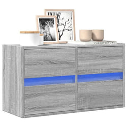 vidaXL Meuble TV mural avec lumières LED sonoma gris 80x31x35 cm meuble TV suspendu au mur unité TV flottante support TV 852290