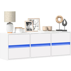 Vidaxl - Meuble tv mural avec lumières led blanc 130x31x45 cm