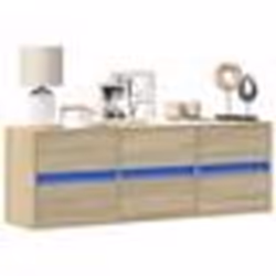 vidaXL Meuble TV mural avec lumières LED chêne sonoma 130x31x35 cm meuble TV suspendu au mur unité TV flottante support 85230 ...
