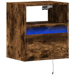 Vidaxl - Meuble tv mural avec lumières led chêne fumé 41x31x45 cm