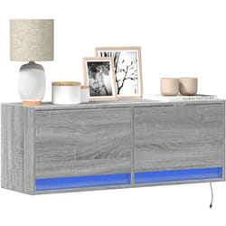 Vidaxl - Meuble tv mural avec lumières led sonoma gris 100x31x35 cm