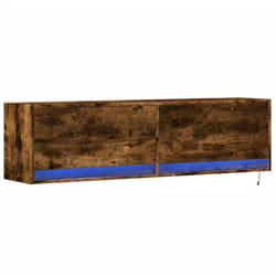 Vidaxl - Meuble tv mural avec lumières led chêne fumé 140x31x38 cm