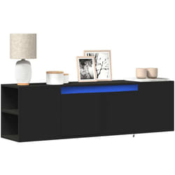 Vidaxl - Meuble Tv Mural Avec Lumières Led Noir 135x31x39,5 Cm