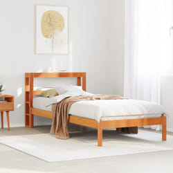 Cadre De Lit Avec Tête De Lit Sans Matelas Cire Marron 75x190cm Vidaxl