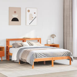 Cadre De Lit Et Tête De Lit Sans Matelas Cire Marron 150x200 Cm Vidaxl
