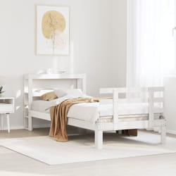 Vidaxl - Cadre De Lit Avec Tête De Lit Sans Matelas Blanc 75x190 Cm