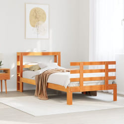 Vidaxl - Cadre De Lit Et Tête De Lit Sans Matelas Cire Marron 100x200 Cm