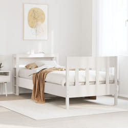 Cadre De Lit Sans Matelas Blanc 90x190 Cm Bois De Pin Massif Vidaxl