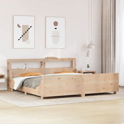 vidaXL Cadre de lit avec tête de lit 200x200 cm Bois de pin massif meuble de chambre à coucher sommier lit en bois lit 3306447