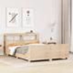 vidaXL Cadre de lit avec tête de lit 120x200 cm bois de pin massif meuble de chambre à coucher sommier lit en bois lit 3306462